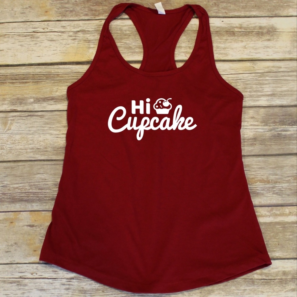 Hi Cupcake - gym shirt - workout tank - tank top